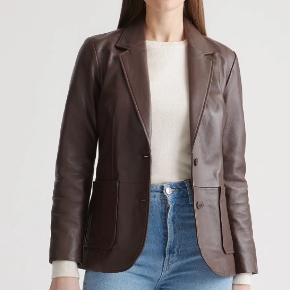 Women’s Leather Blazer L - Picture 14 of 16